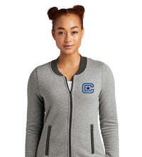 Load image into Gallery viewer, The Citadel C Ladies French Terry Baseball Full-Zip - Light Graphite Twist/ Graphite
