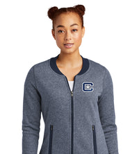 Load image into Gallery viewer, The Citadel C Ladies French Terry Baseball Full-Zip -  True Navy Twist/ True Navy
