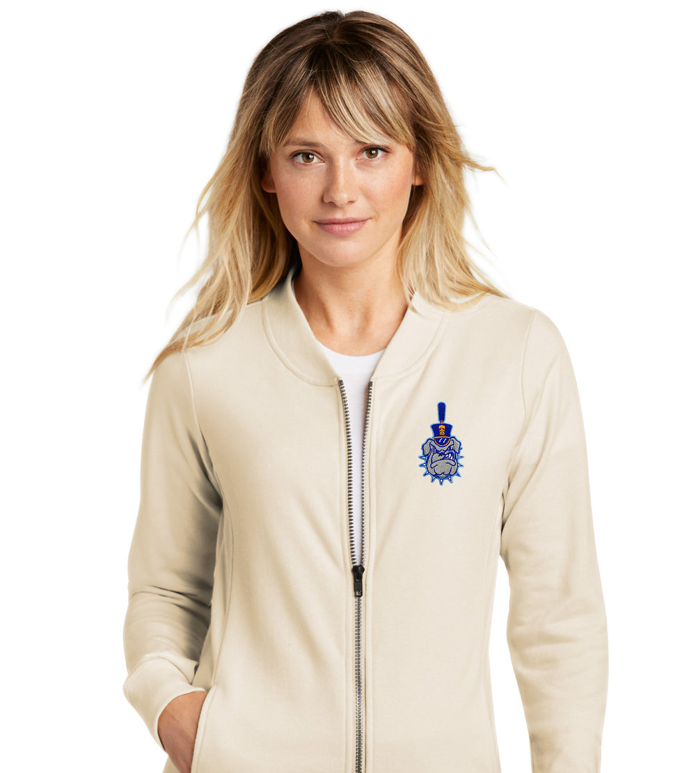 Spike Ladies Lightweight French Terry Bomber-Ecru