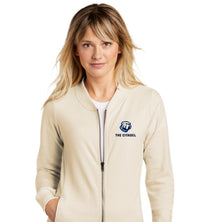 Load image into Gallery viewer, The Citadel Bulldog Ladies Lightweight French Terry Bomber-Ecru
