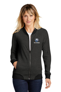 Load image into Gallery viewer, The Citadel Bulldog Ladies Lightweight French Terry Bomber-Heather Black
