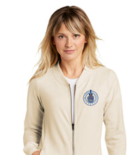 Load image into Gallery viewer, The Citadel Bulldogs and Stars Ladies Lightweight French Terry Bomber-Ecru
