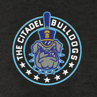 Load image into Gallery viewer, The Citadel Bulldogs and Stars Ladies Lightweight French Terry Bomber-Heather Black
