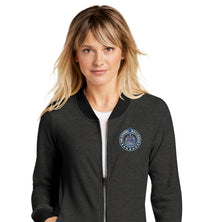 Load image into Gallery viewer, The Citadel Bulldogs and Stars Ladies Lightweight French Terry Bomber-Heather Black
