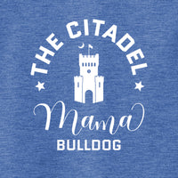 Load image into Gallery viewer, Mama Bulldog Barracks Ladies Long Sleeve Tri-Blend Wicking Scoop Neck Raglan Tee- True Royal Heather
