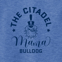 Load image into Gallery viewer, Mama Bulldog Spike Ladies Long Sleeve Tri-Blend Wicking Scoop Neck Raglan Tee-True Royal Heather
