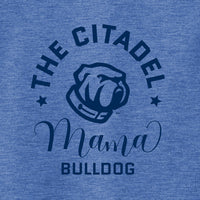 Load image into Gallery viewer, Mama Bulldog Spork Ladies Long Sleeve Tri-Blend Wicking Scoop Neck Raglan Tee-True Royal Heather
