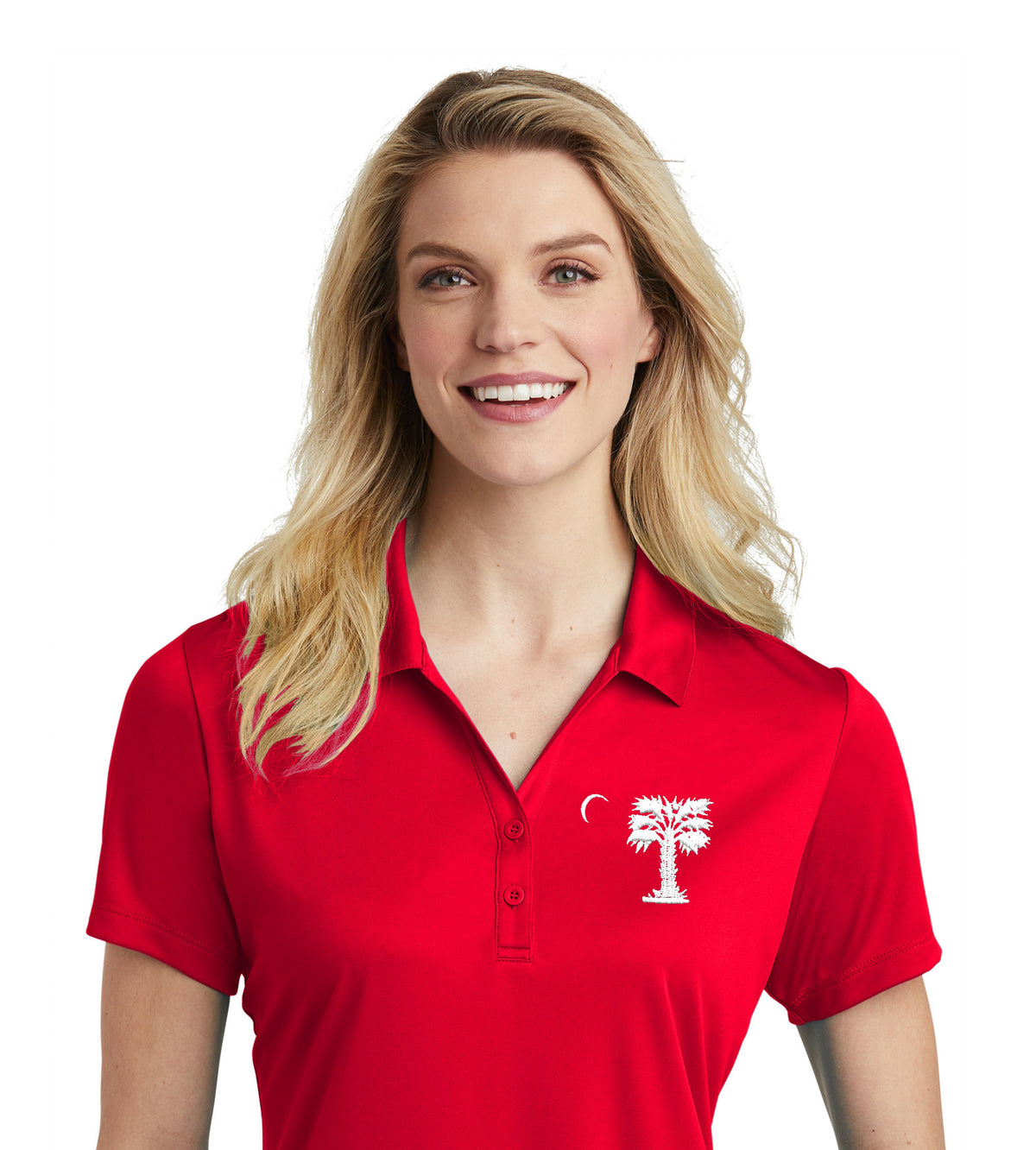 Big Reg Palmetto Ladies Performance Polo-True Red