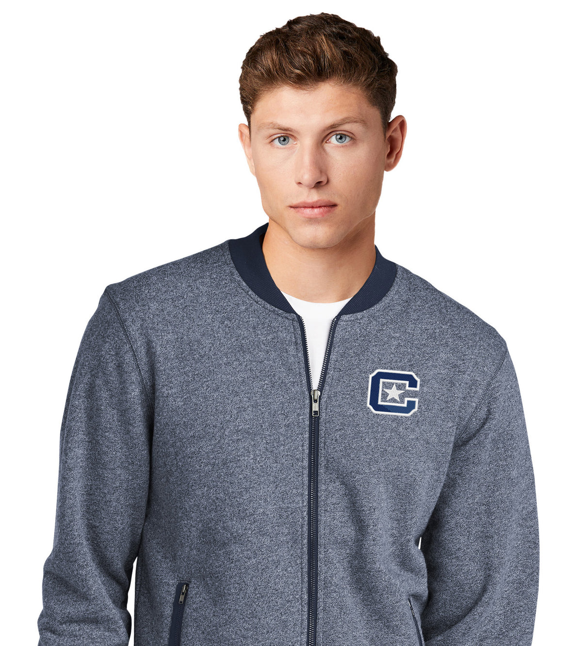 The Citadel C French Terry Baseball Full-Zip_True NavyTwist-TrueNavy