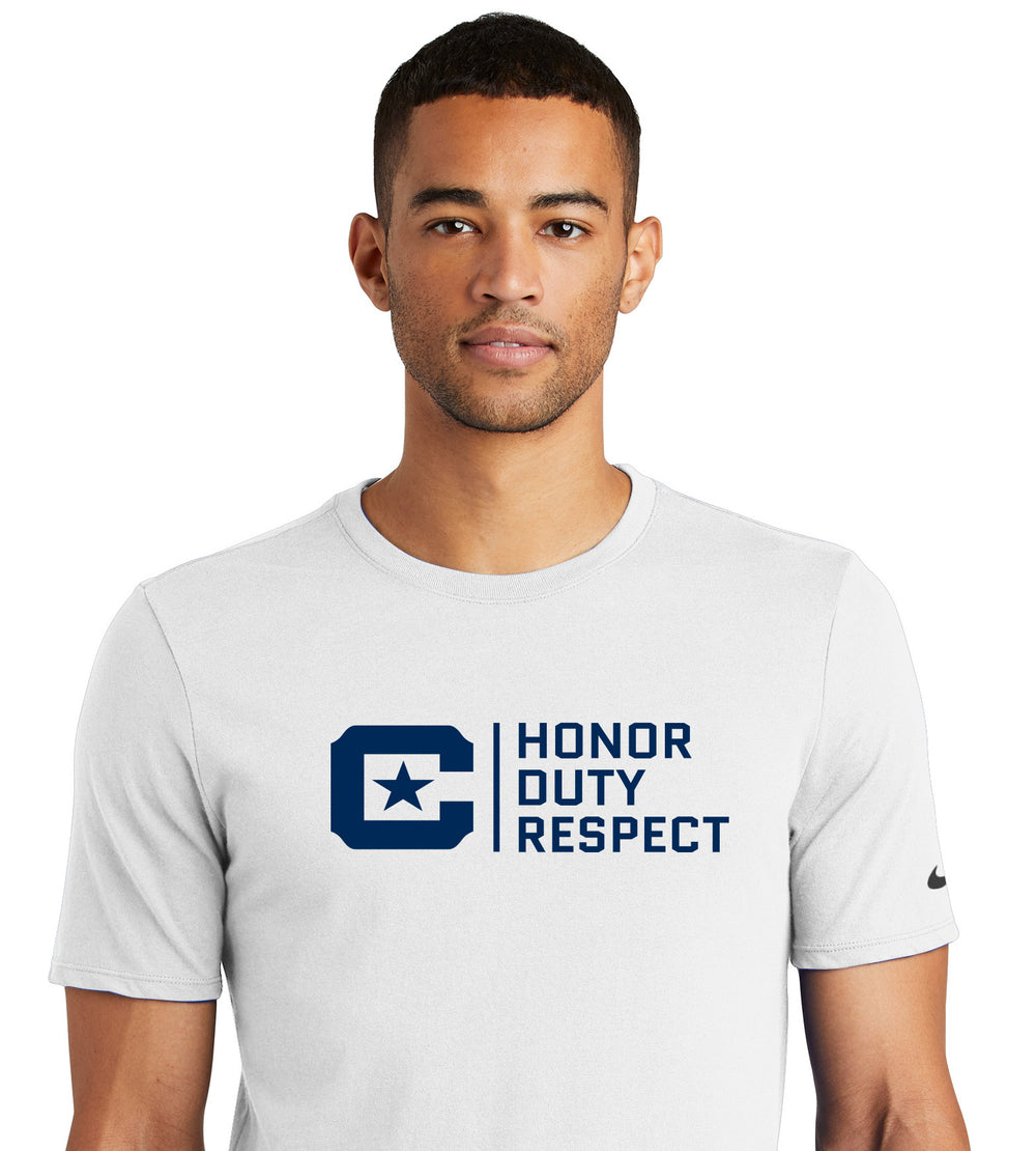 Honor Duty Respect Nike Dri-FIT Cotton/Poly Tee-White