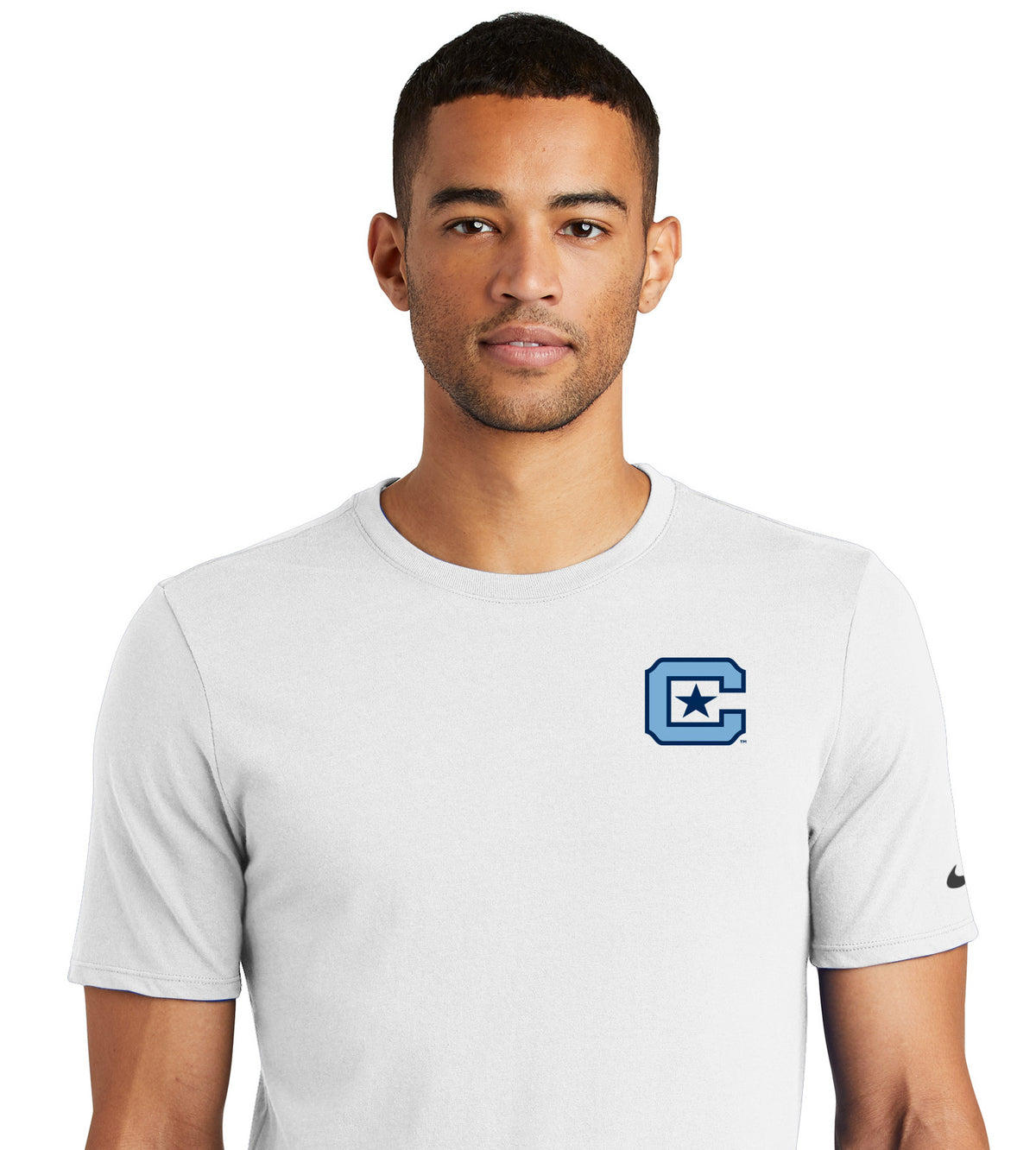The Citadel C Nike Dri-FIT Cotton/Poly Tee-White