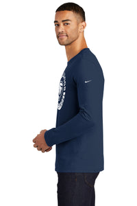 Load image into Gallery viewer, Go Bulldog The Citadel Nike Core Cotton Tee-NavyGo Bulldog The Citadel Nike Core Cotton Long Sleeve Tee-Navy
