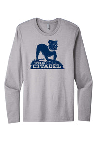Load image into Gallery viewer, The Citadel, Vintage, 1950 Bulldog logo, Cotton Long Sleeve Tee Shirt
