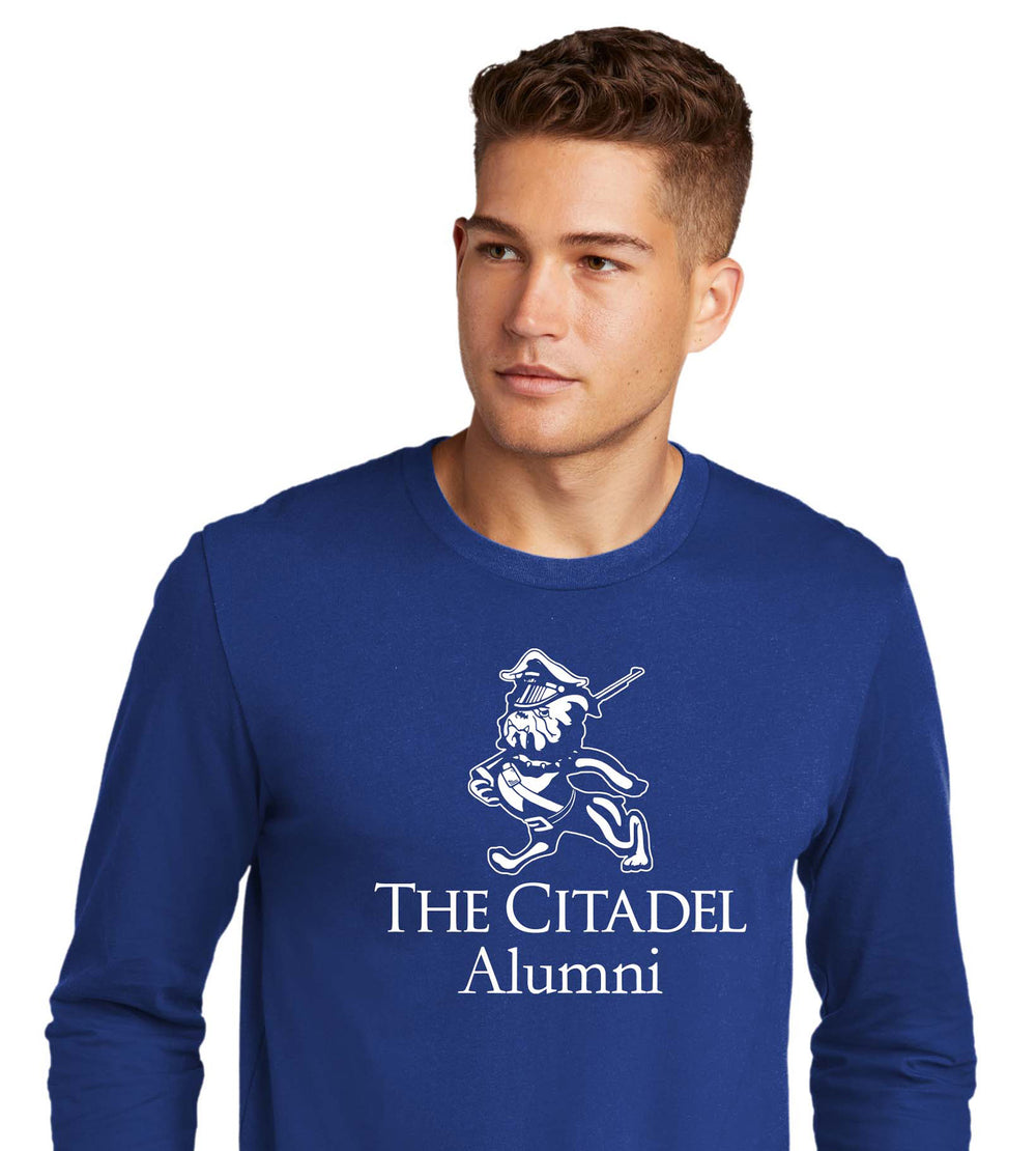 The Marching Bulldog Alumni Cotton Long Sleeve Tee-Royal
