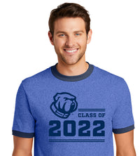 Load image into Gallery viewer, Class of 2022 Ringer Tee-Heather royal-Navy01
