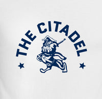 Load image into Gallery viewer, Marching Bulldog and Stars Ringer Tee-White
