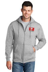 Load image into Gallery viewer, The Citadel Big Red Flag Core Fleece Full-Zip Hooded Sweatshirt-Ash
