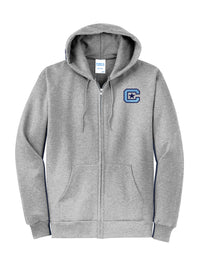 Load image into Gallery viewer, The Citadel Block C Core Fleece Full-Zip Hooded Sweatshirt-Ash
