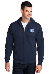 Load image into Gallery viewer, The Citadel Block C Core Fleece Full-Zip Hooded Sweatshirt-Navy
