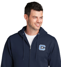 Load image into Gallery viewer, The Citadel Block C Core Fleece Full-Zip Hooded Sweatshirt-Navy
