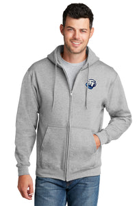 Load image into Gallery viewer, Bulldog Core Fleece Full-Zip Hooded Sweatshirt-Ash
