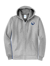 Load image into Gallery viewer, Bulldog Core Fleece Full-Zip Hooded Sweatshirt-Ash
