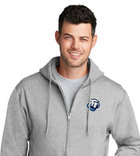 Load image into Gallery viewer, Bulldog Core Fleece Full-Zip Hooded Sweatshirt-Ash
