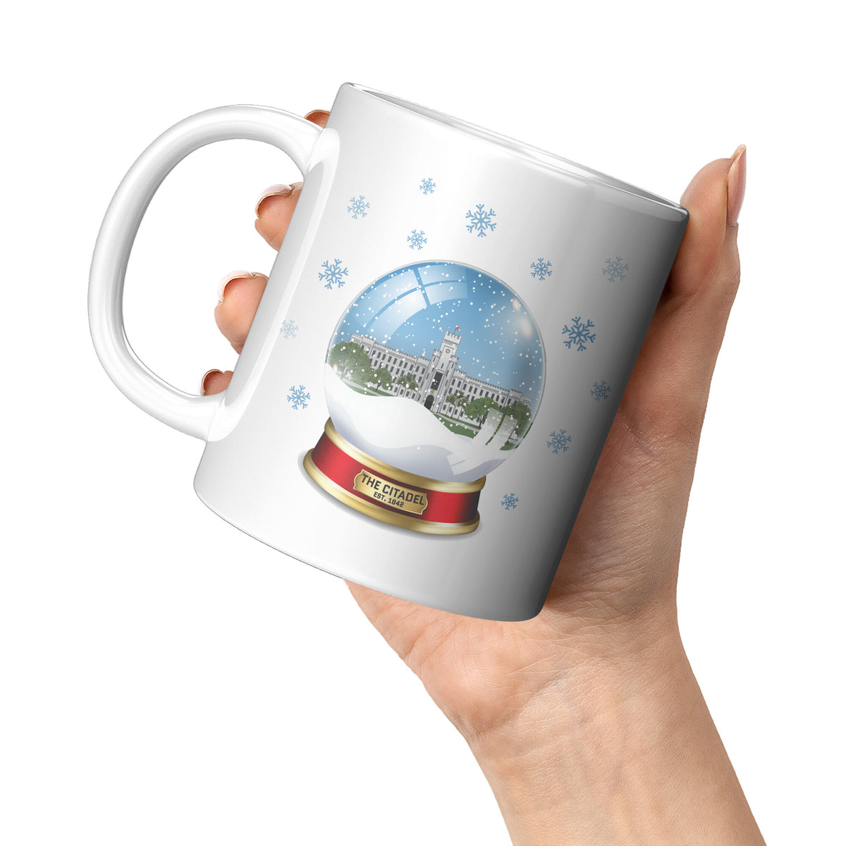 Padgett Thomas Barracks Snow Globe 11oz White Mug