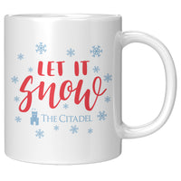 Load image into Gallery viewer, Padgett Thomas Barracks Snow Globe 11oz White Mug
