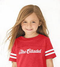 Load image into Gallery viewer, The citadel Toddler Football Tee-Red
