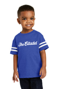 Load image into Gallery viewer, The citadel Toddler Football Tee Royal
