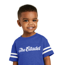 Load image into Gallery viewer, The citadel Toddler Football Tee Royal
