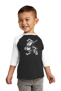 Load image into Gallery viewer, The Marching Bulldog Toddler Baseball Tee-Black/White
