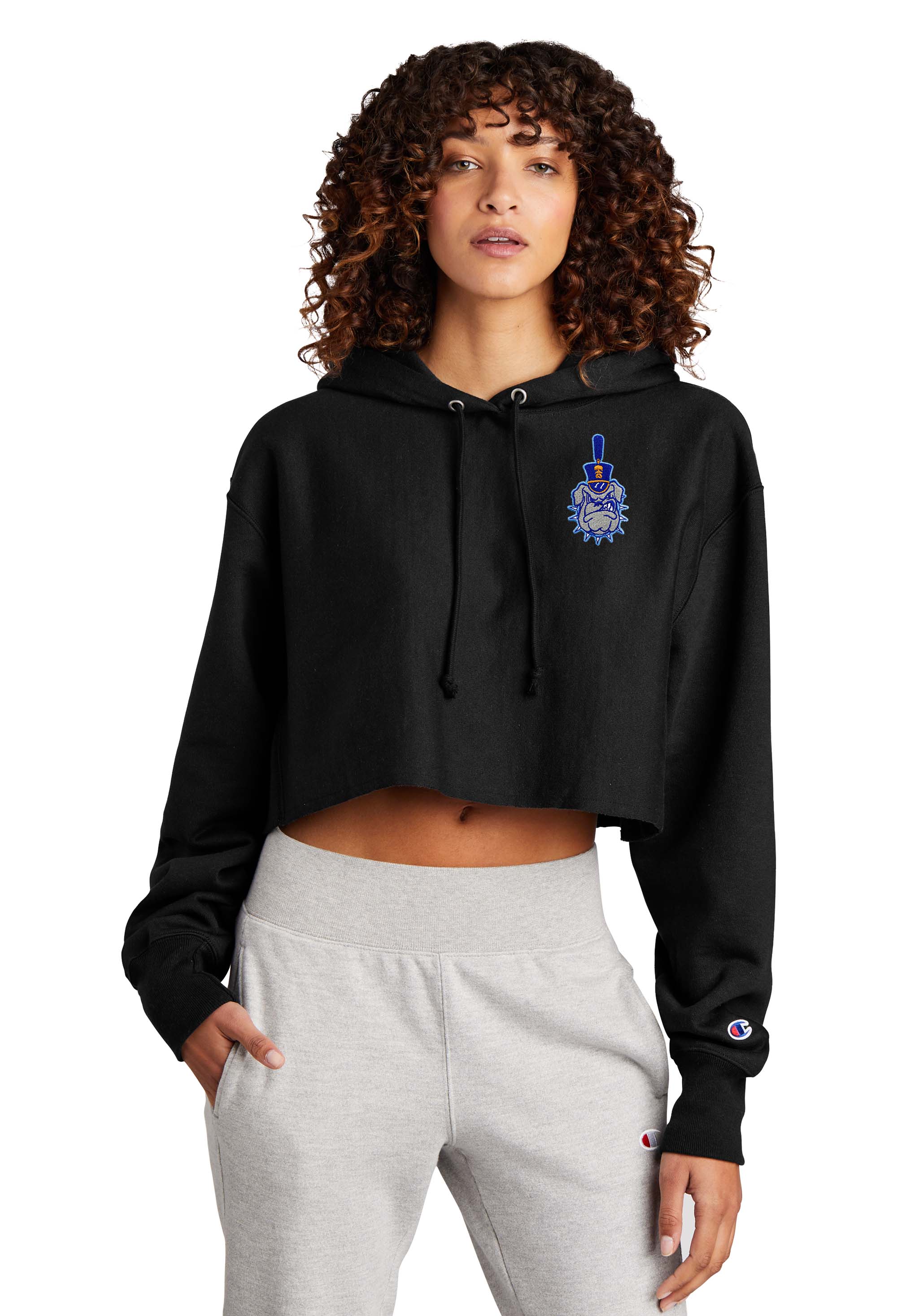 Spike Champion Women's Reverse Weave Cropped Cut-Off Hooded