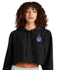 Load image into Gallery viewer, Spike Champion Women’s Reverse Weave Cropped Cut-Off Hooded SweatshirtBlack
