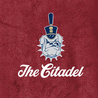 Load image into Gallery viewer, The Citadel, Spike logo, Mountain Lodge Wearable Red Embroidered Blanket
