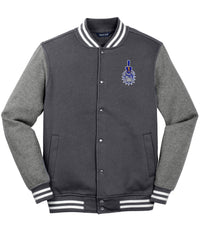 Load image into Gallery viewer, Spike Fleece Letterman Jacket-Graphic Heather/Vintage Heather
