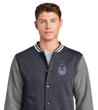 Load image into Gallery viewer, Spike Fleece Letterman Jacket-Graphic Heather/Vintage Heather
