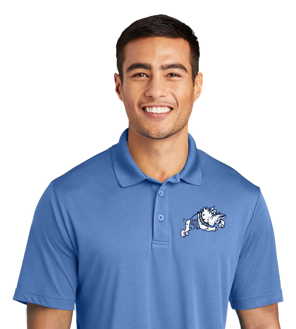 Jumping Bulldog Performance Polo- Carolina Blue