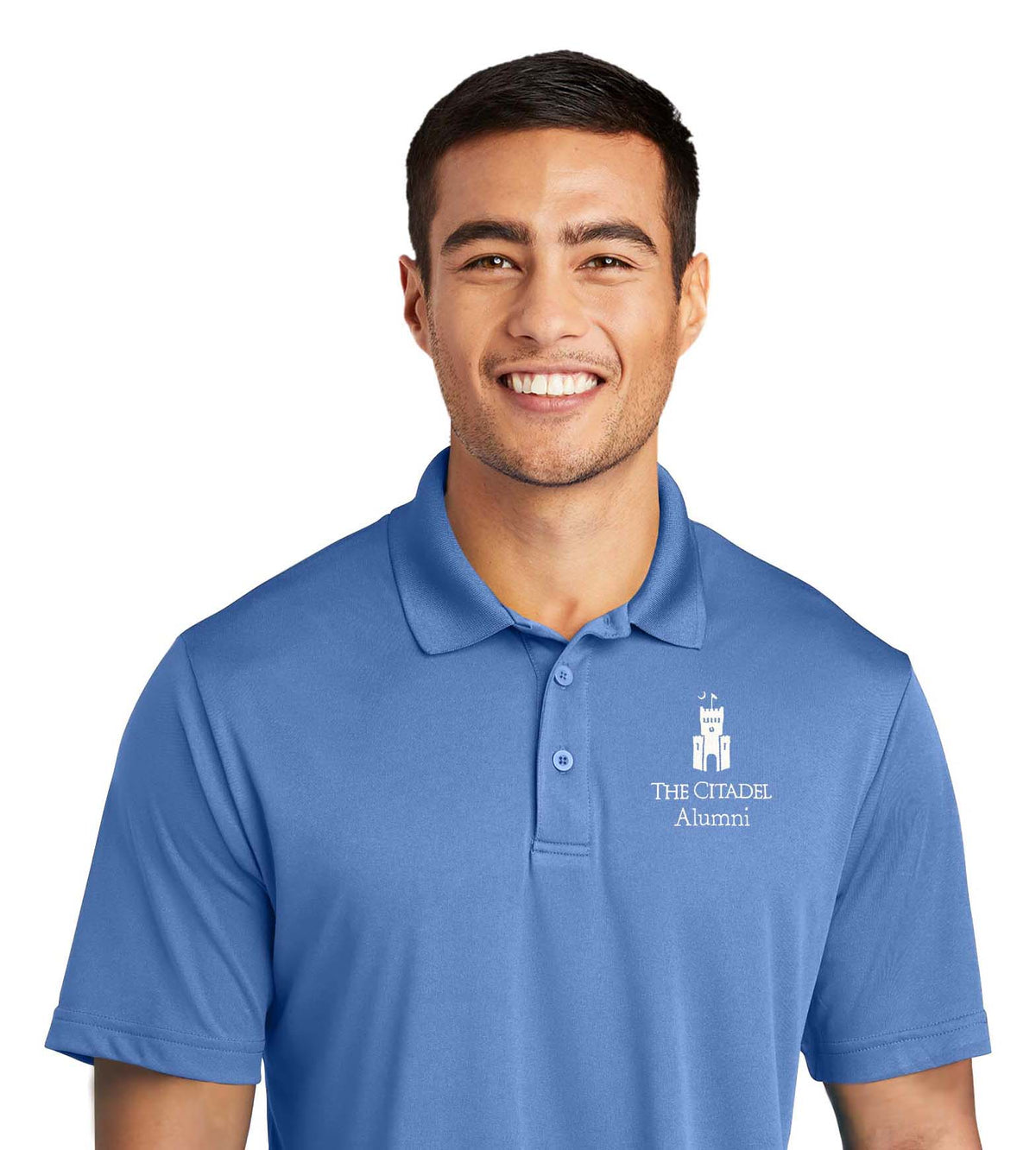 The Citadel Alumni Barracks Performance Polo-Carolina Blue