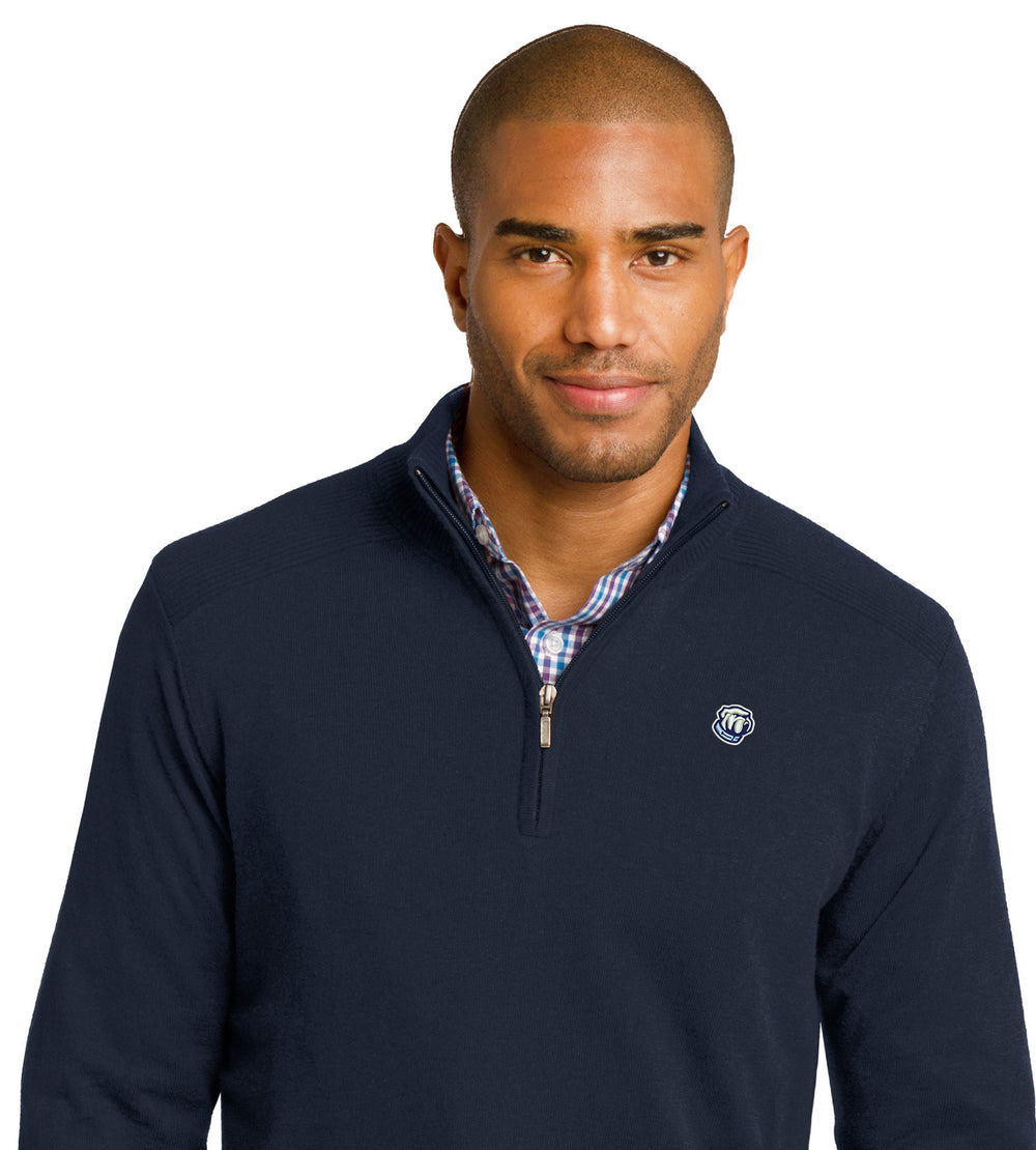 Bulldog 1/2-Zip Sweater-Navy