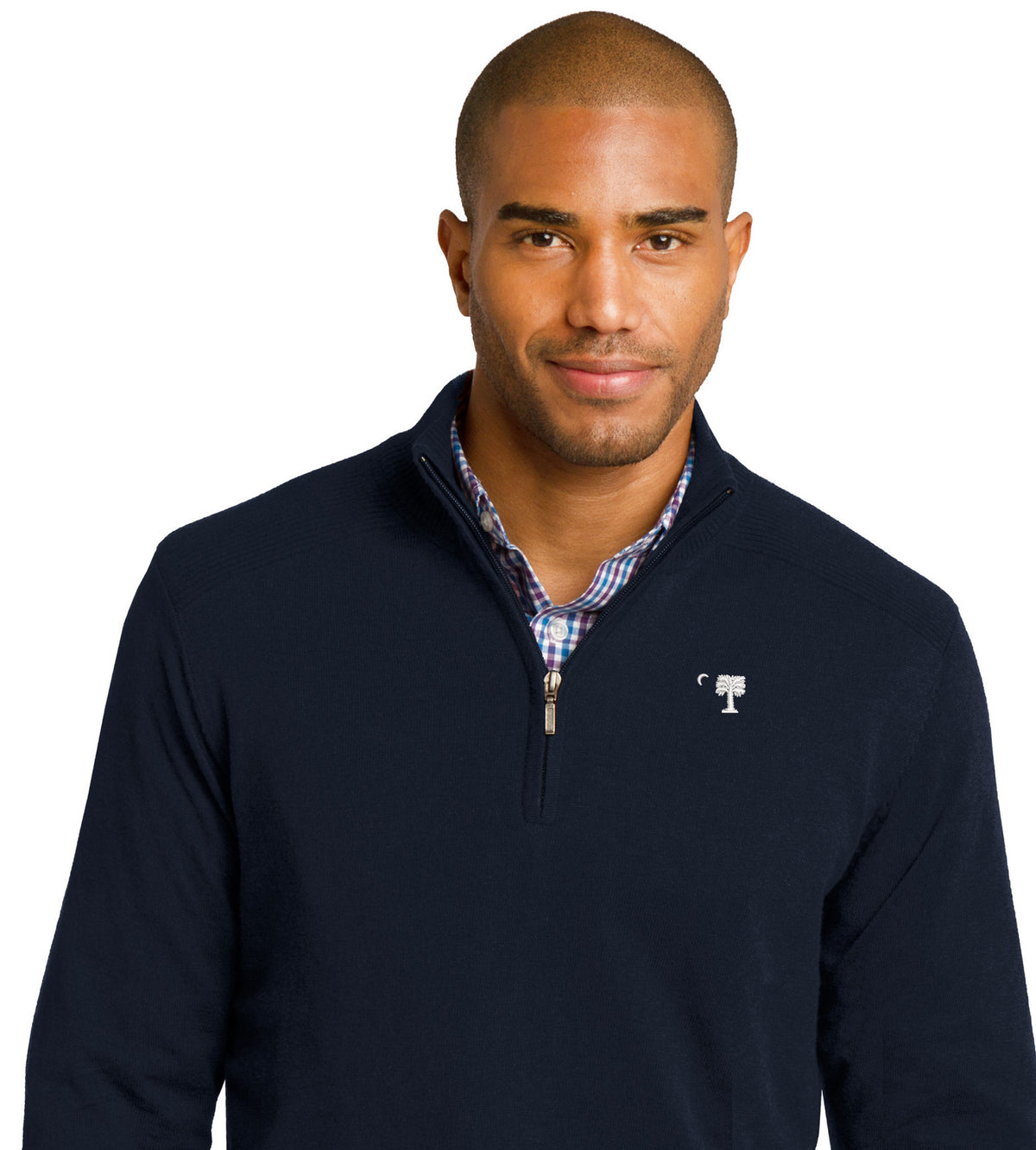 Big Red Palmetto 1/2-Zip Sweater-Navy