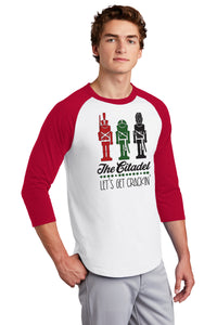 Load image into Gallery viewer, The Citadel Let&#39;s Get Crackin&#39; Raglan Jersey-White-Red
