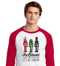Load image into Gallery viewer, The Citadel Let&#39;s Get Crackin&#39; Raglan Jersey-White-Red

