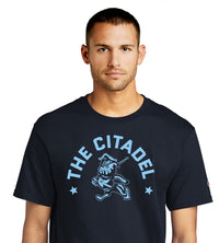 Load image into Gallery viewer, Marching Bulldog and Stars Champion Jersey Tee-NAvy
