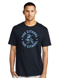 Load image into Gallery viewer, The Citadel Marching Bulldog and Stars Champion Jersey Tee-Navy
