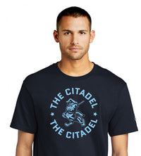 Load image into Gallery viewer, The Citadel Marching Bulldog and Stars Champion Jersey Tee-Navy
