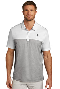 Load image into Gallery viewer, Barracks TravisMathew Oceanside Blocked Polo-White/ Quiet Shade Grey Heather
