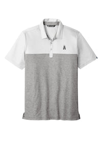Load image into Gallery viewer, Barracks TravisMathew Oceanside Blocked Polo-White/ Quiet Shade Grey Heather
