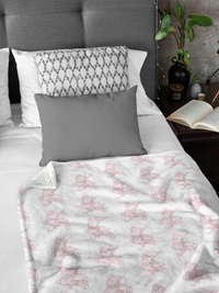 Load image into Gallery viewer, The Marching Bulldog White-Pink Blanket
